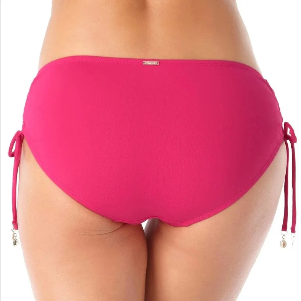 Anne Cole Women's Pink Live in Color Alex Side Tie Bikini Swim Bottoms sz XS